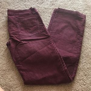 Prana corduroy pants in a dark burgundy. Worn once